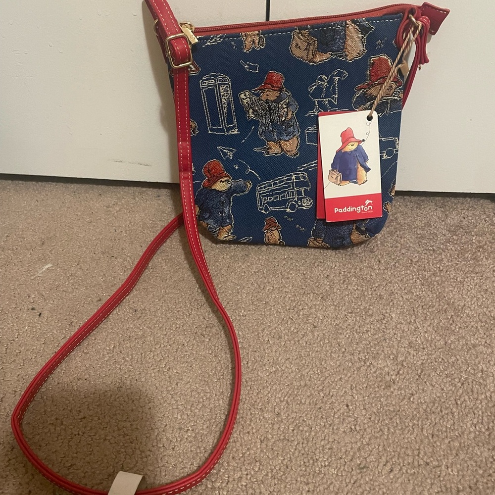 Paddington Bear Themed Crossbody Bag in Navy and Red